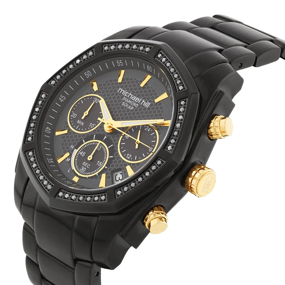 Michael Hill Men's Solar Chronograph Watch with 1/2 Carat TW of