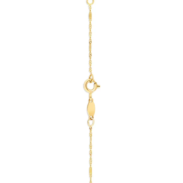 Michael Hill Twist Singapore Bar Chain Anklet in 10kt Yellow Gold