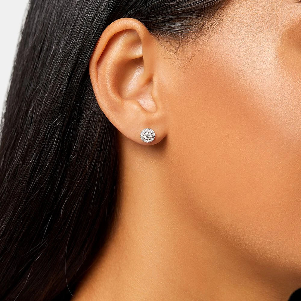 White gold halo earrings on sale