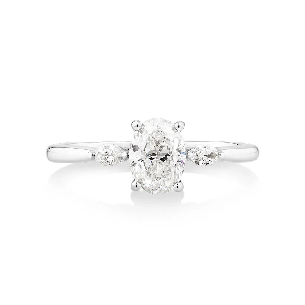 Michael Hill 0.77 Carat TW Oval Marquise Cut Three Stone