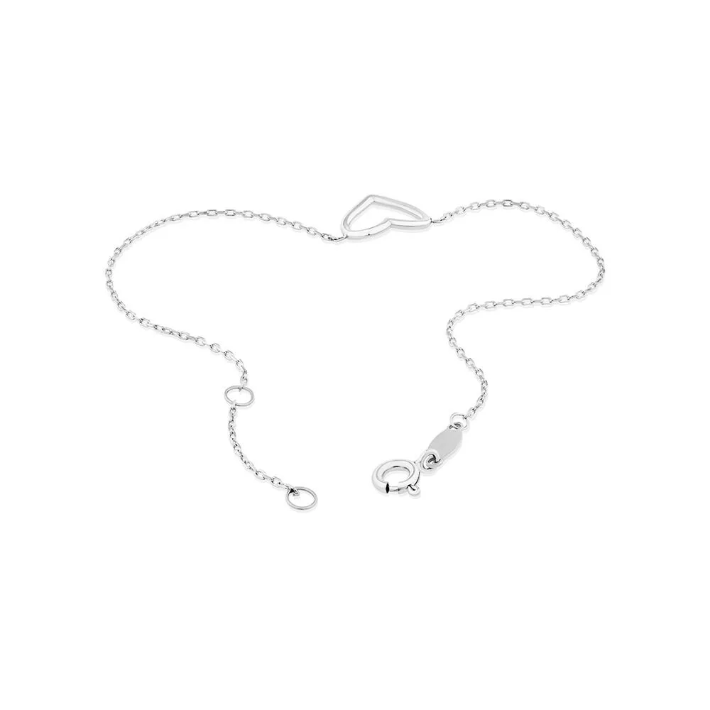 Michael Hill 19cm Open Heart Bracelet in Sterling Silver Square One