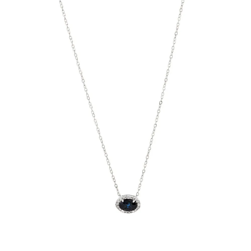 Michael Hill Halo Necklace with Sapphire Diamonds in 10kt White