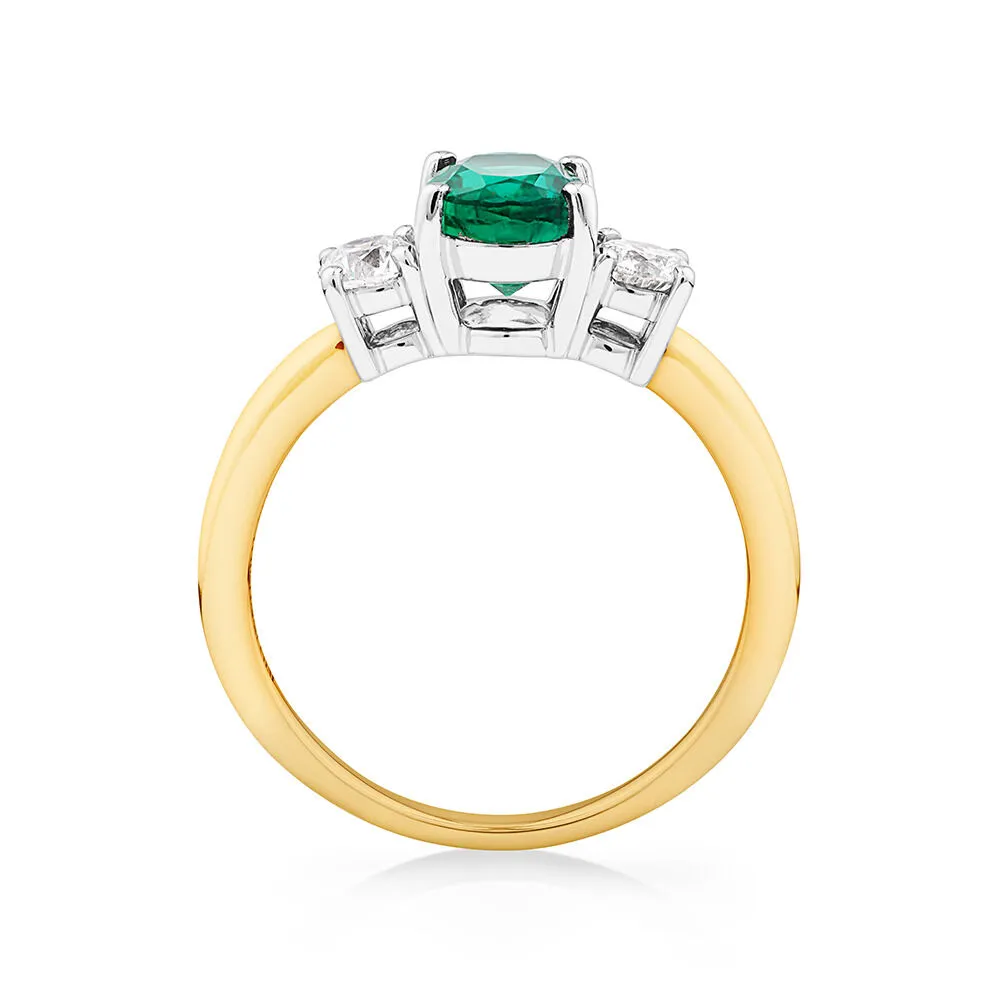 Michael hill emerald sales and diamond ring