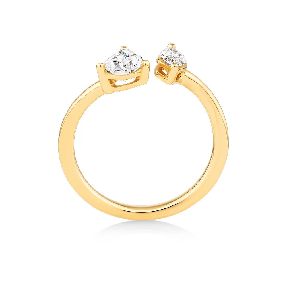 Michael Hill 0.90 Carat TW Two Stone Pear and Marquise Shaped