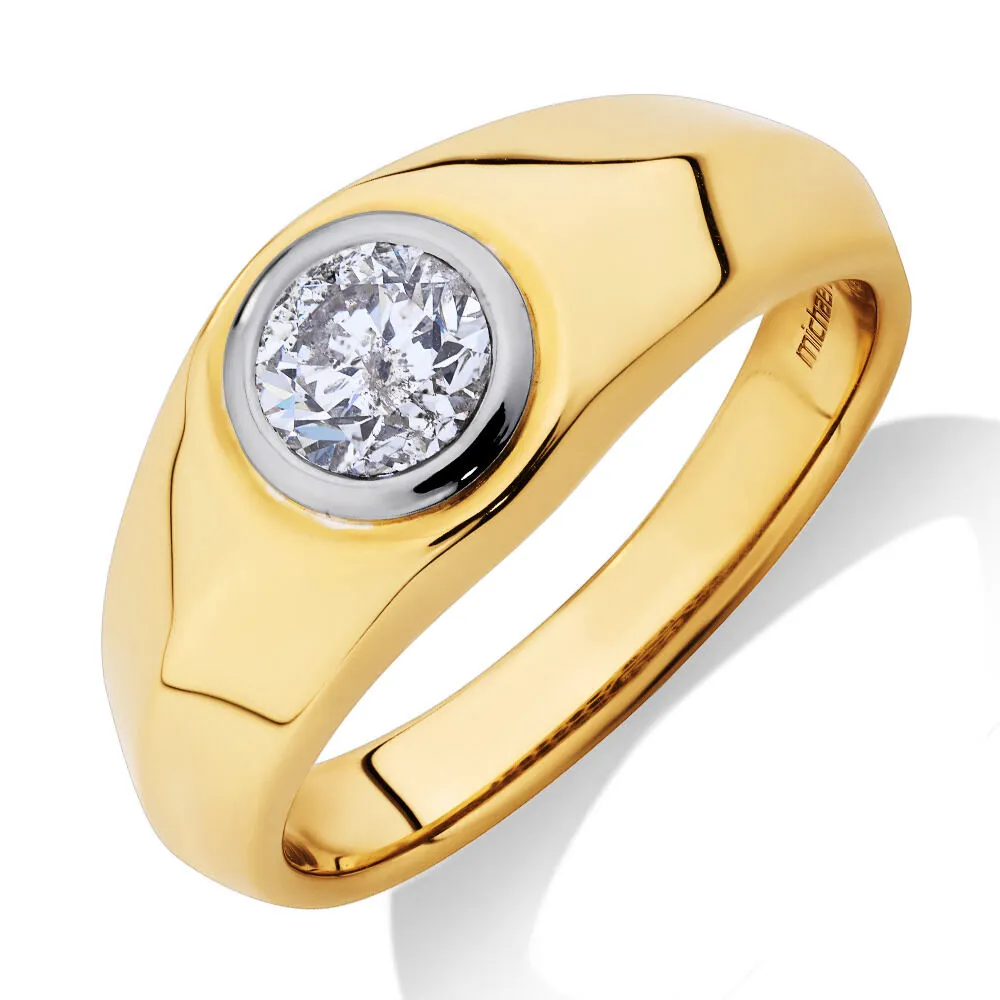 Bague solitaire homme 2025 or