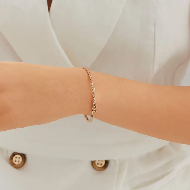 Michael Hill Twist Bangle With 0.33 Carat TW Diamonds In 10kt Rose