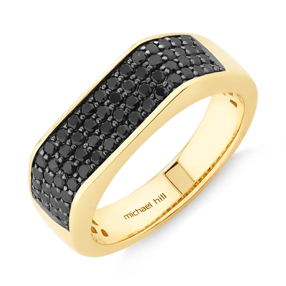 Michael Hill Men s Ring with 0.95 Carat TW of Enhanced Black