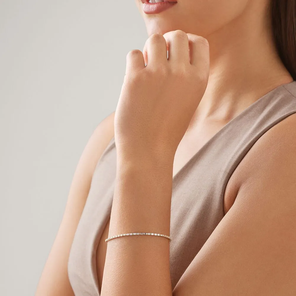 Michael Hill Bracelet rivi re en or blanc 14 K avec diamants