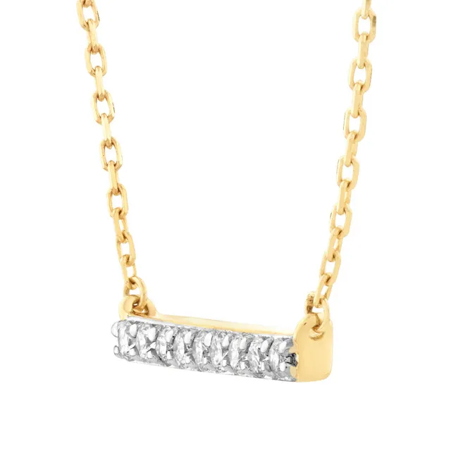 Michael Hill Bar Necklace with 0.10 Carat TW of Diamonds in 10kt