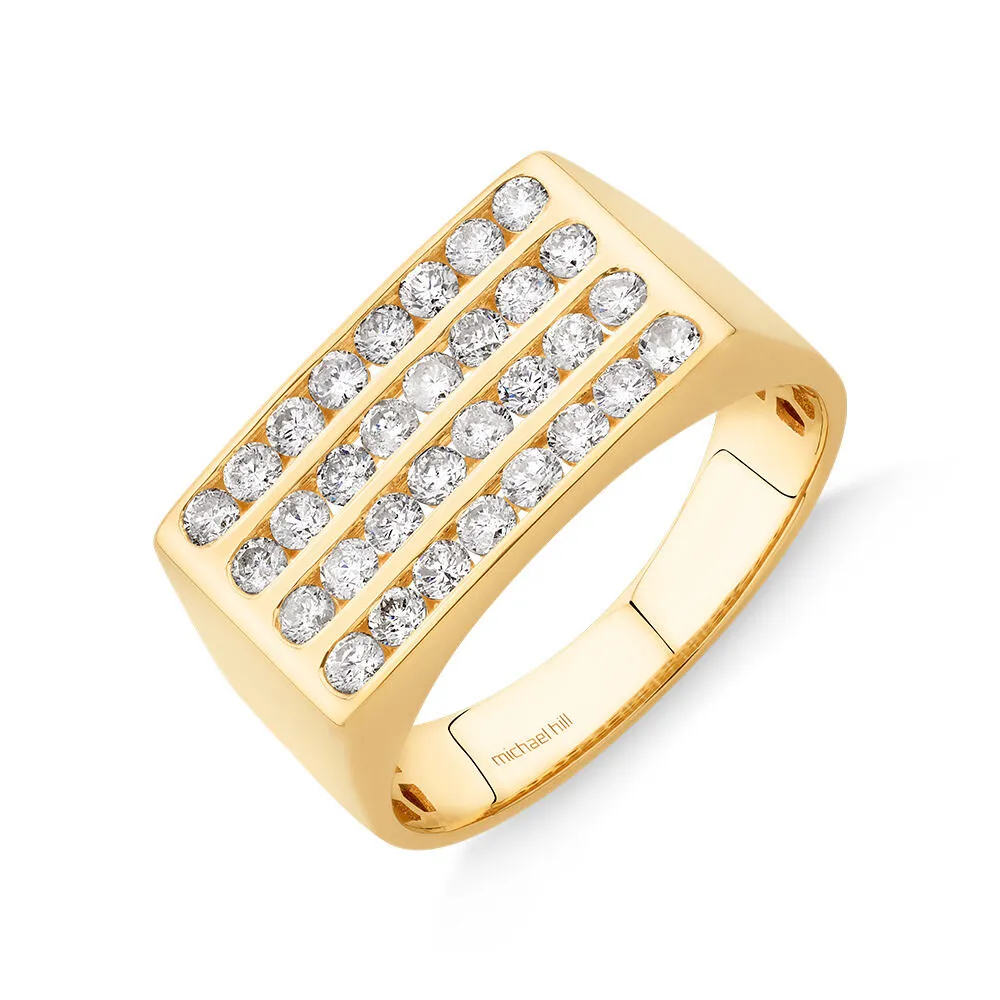 Michael Hill Men s Ring with 1.03 Carat TW of Diamonds 10kt Yellow