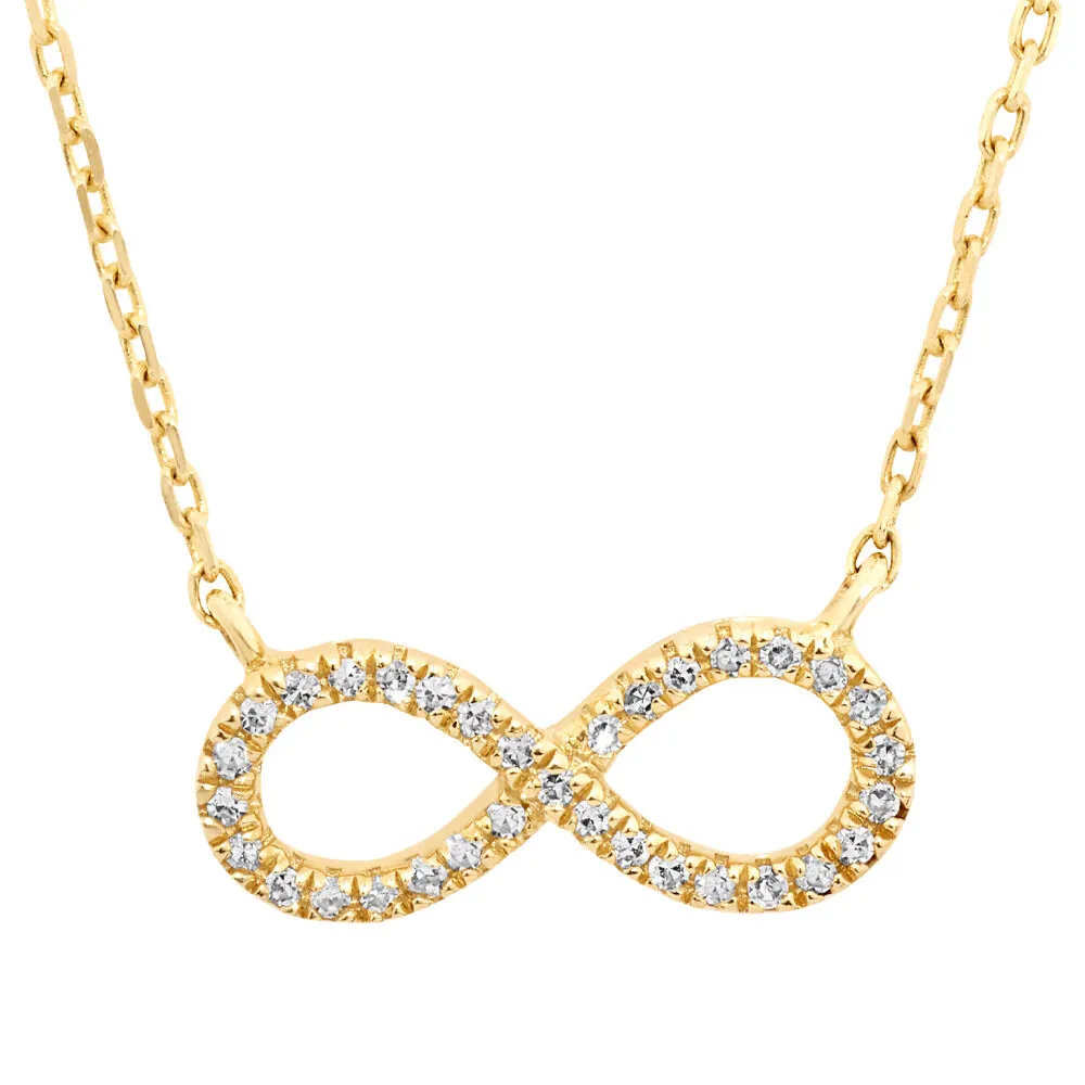 Michael Hill Infinity Necklace with Diamonds in 10kt Yellow Gold
