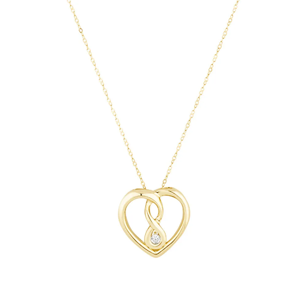 Michael Hill Small Infinitas Pendant with Diamonds in 10kt Yellow