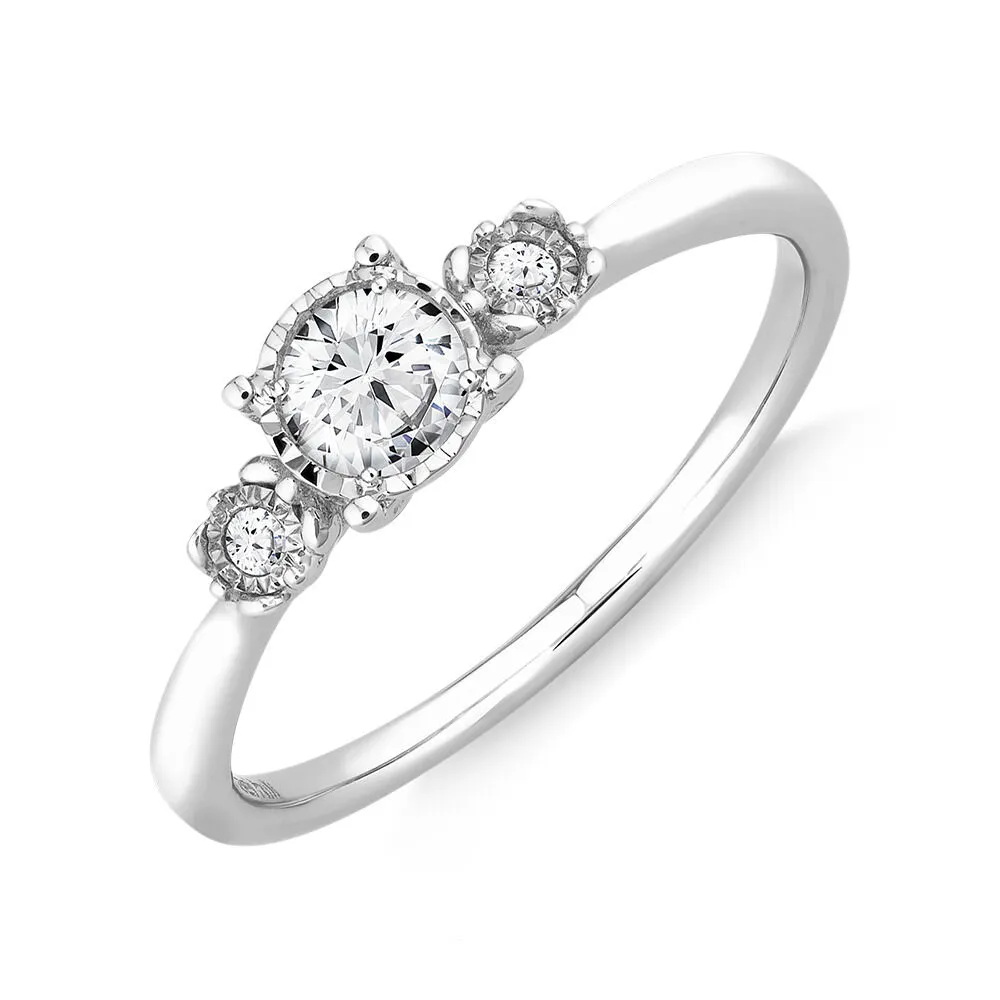 Michael hill 3 store stone diamond ring