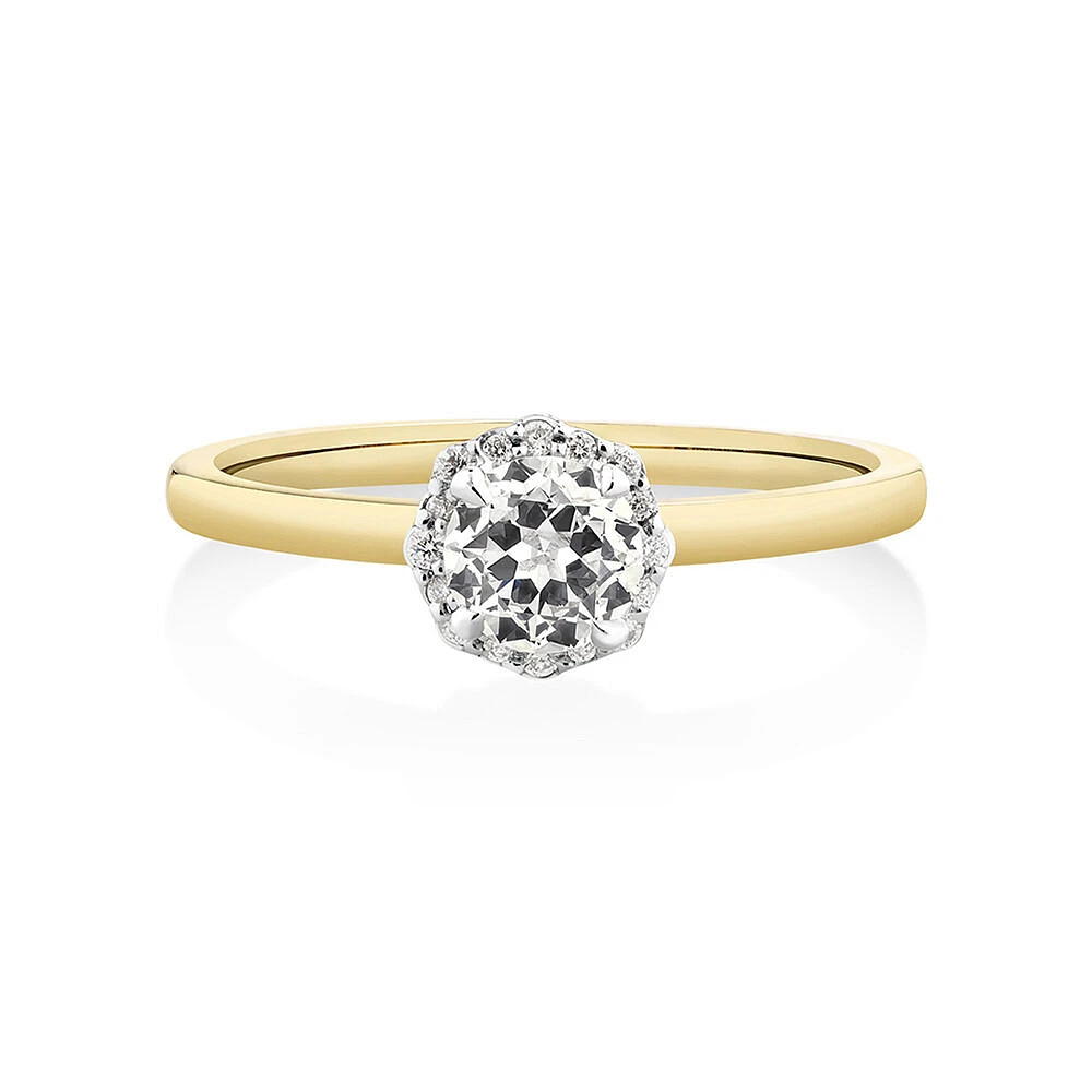 Lotus flower halo engagement ring 2025