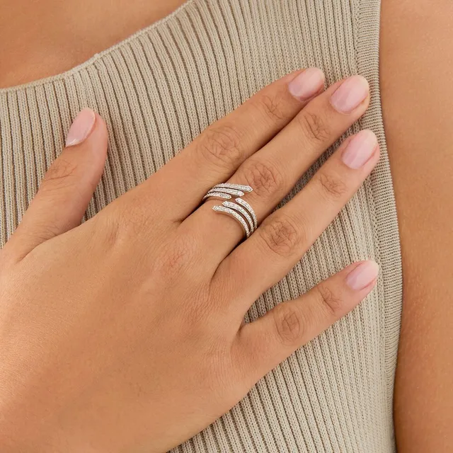 Michael Hill 3 Row Bypass Deco Ring with 0.62 Carat TW of Diamonds
