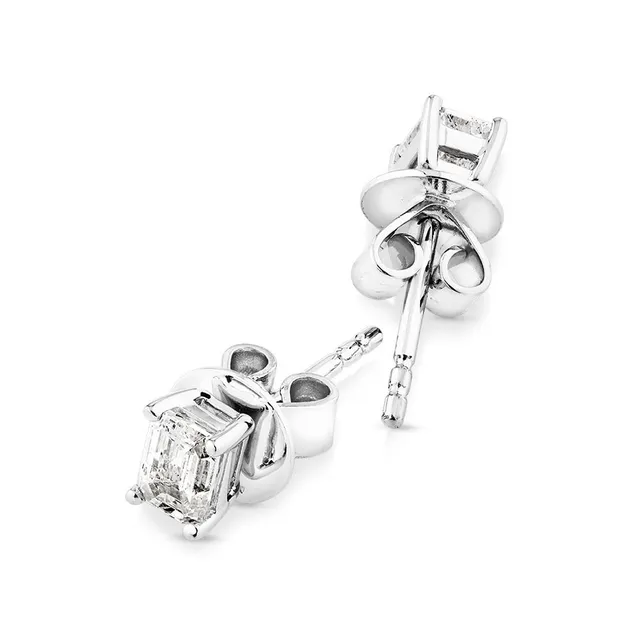 Michael Hill 0.50 Carat TW Emerald Cut Diamond Solitaire Stud