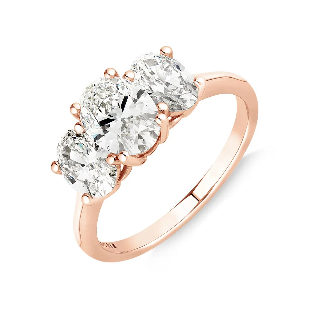 Michael Hill 2 Carat Three Stone Oval Laboratory Grown Diamond