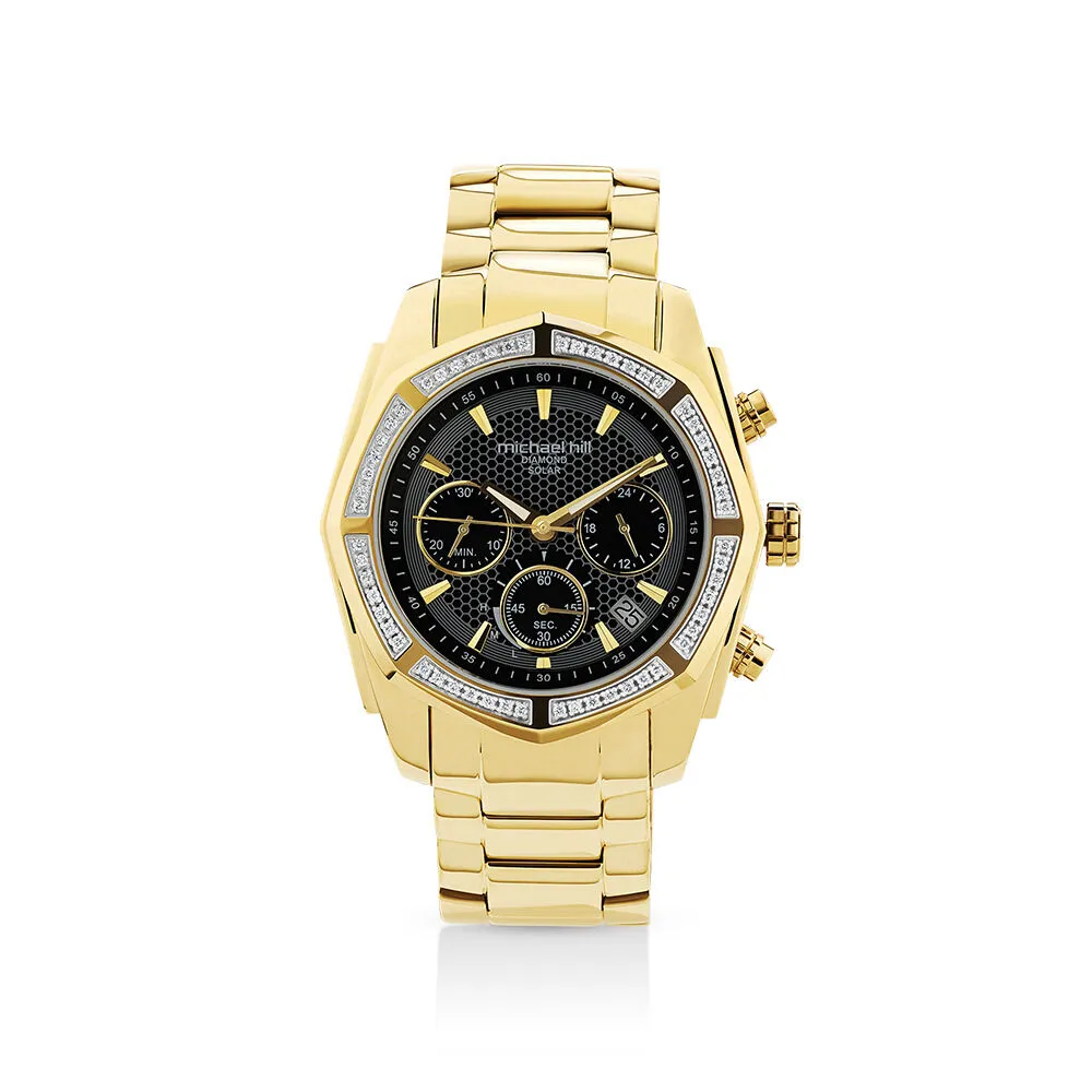 Michael Hill Men s Solar Chronograph Watch with 0.50 Carat TW of