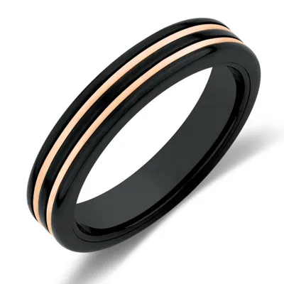 Michael Hill Ring Black Titanium & 10kt Rose Gold | Bramalea City