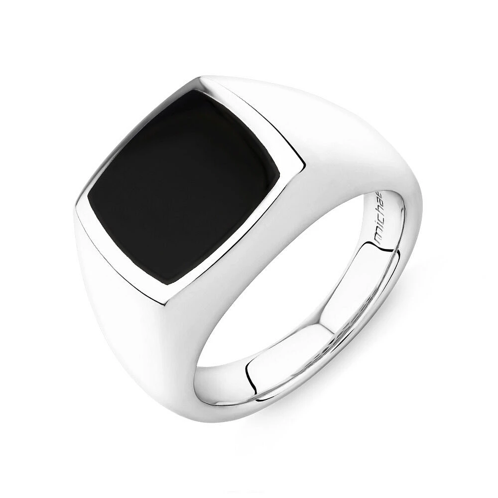 Black onyx sterling silver ring on sale