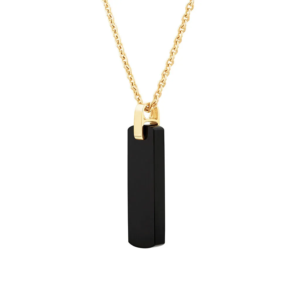 Michael Hill Men s Rectangular Onyx Pendant on Rolo Chain in 10kt