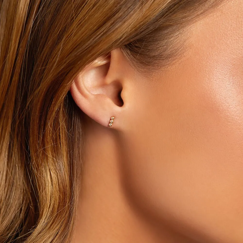 Michael Hill Trio Ball Bar Stud Earrings in 10kt Yellow Gold