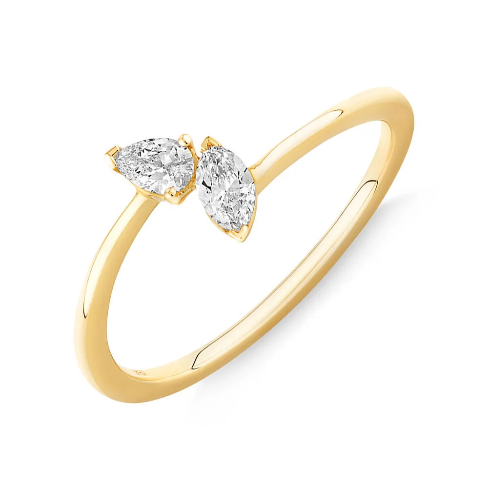 Michael Hill 0 24 carat TW bague avec deux diamants de laboratoire