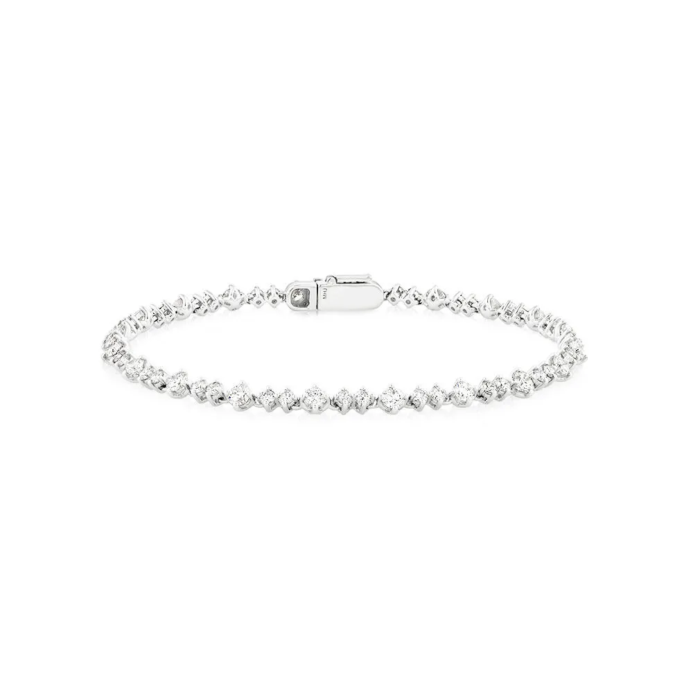 Michael Hill 2.79 Carat TW Diamond Tennis Bracelet in 14kt White