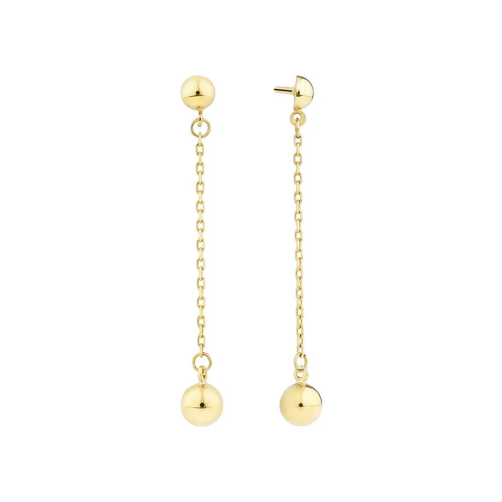 Drop ball earrings gold sale