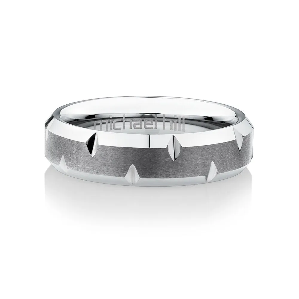 Michael Hill 6mm Men s Ring Grey Sapphire Tungsten Yorkdale Mall