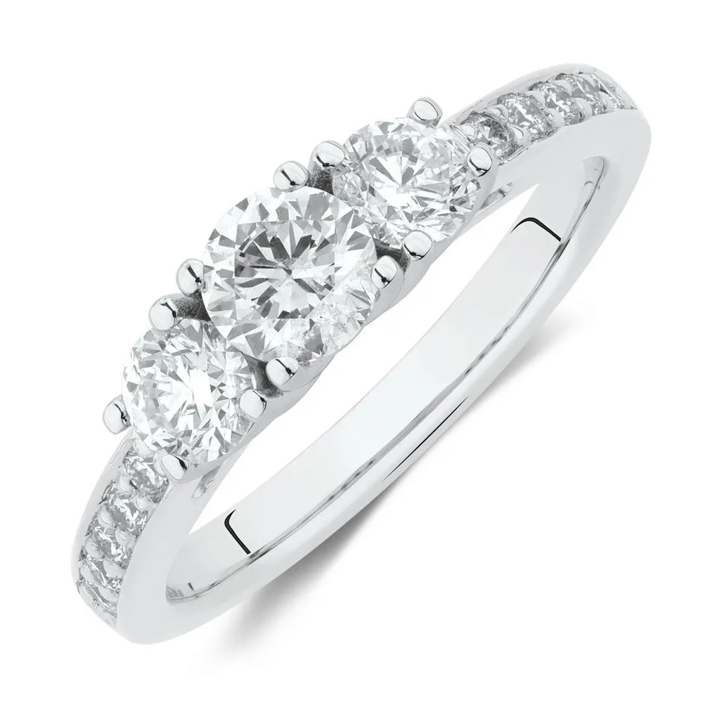 Michael Hill Three Stone Engagement Ring with 1 1 Carat TW of