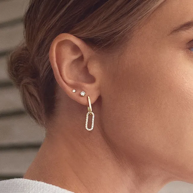 Michael Hill Paperclip Drop Earrings with 0.34 Carat TW of