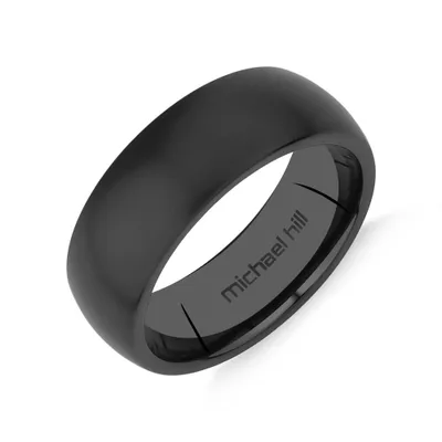 Michael Hill 8mm Black Titanium Ring with Enhanced Black Diamonds