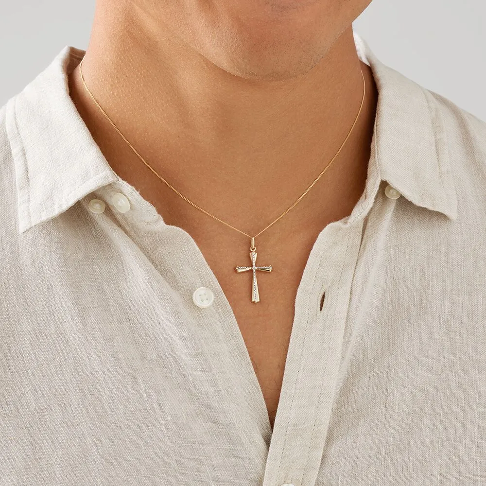 Michael Hill Cross Pendant in 10kt Yellow White Gold Kingsway Mall