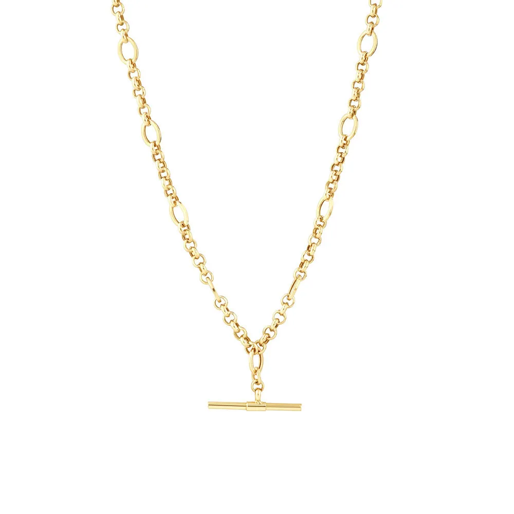 Michael Hill 45cm Hollow Belcher Fob Necklace in 10kt Yellow Gold