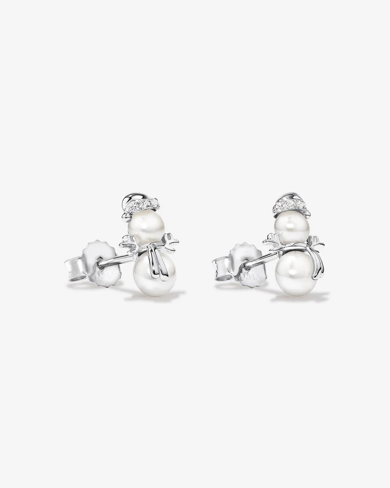 ◆STONEHENgE◆ silver pearl earrings SA24D03E StoneHenge 14K Pearl Earrings P1312 Silver 925 Cubic Crystal