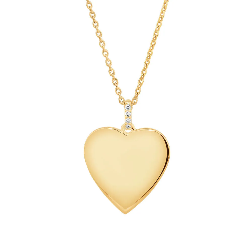 Michael Hill Diamond Accent Engravable Heart Pendant in 10kt