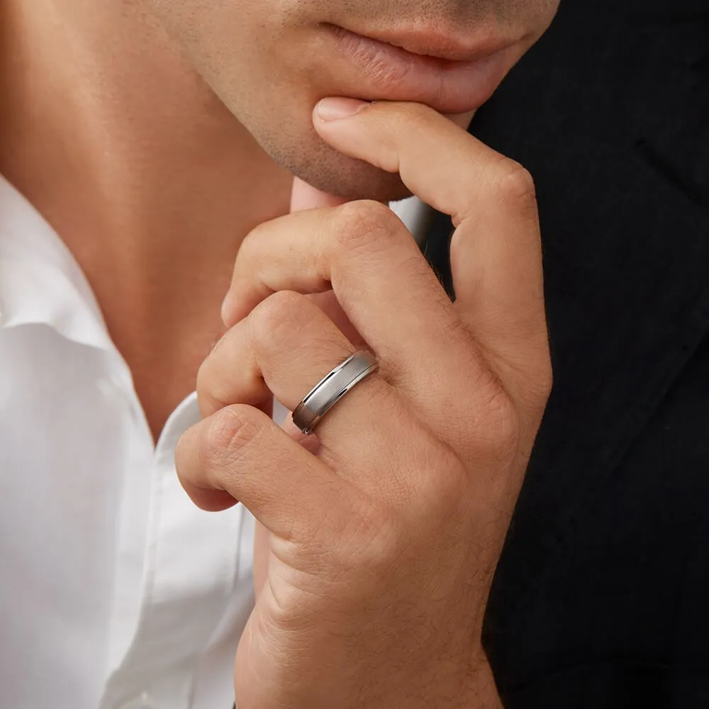 Michael Hill Men s Ring in Grey Sapphire Tungsten Yorkdale Mall