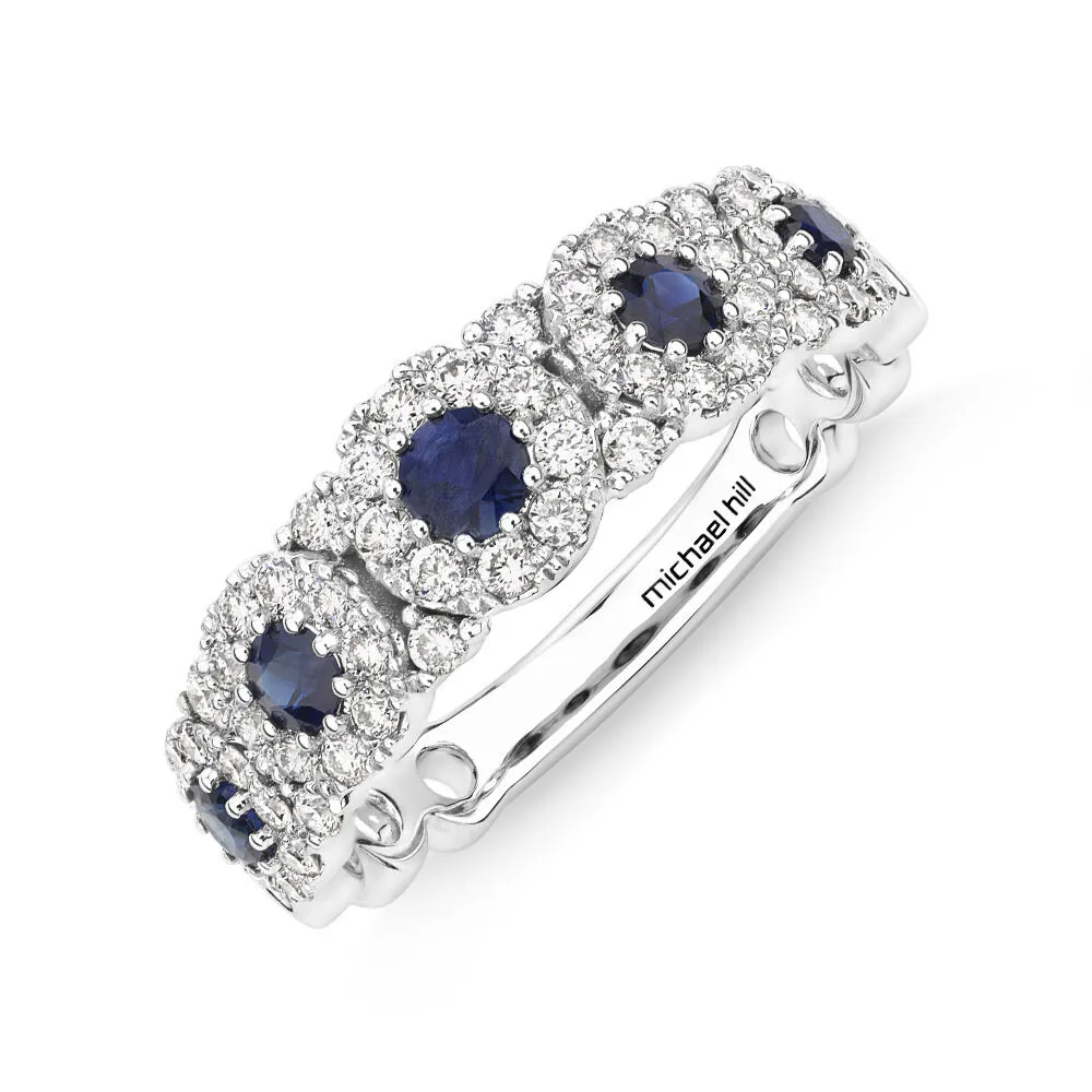 Michael Hill Bubble Ring with Sapphire and .50 Carat TW Diamonds