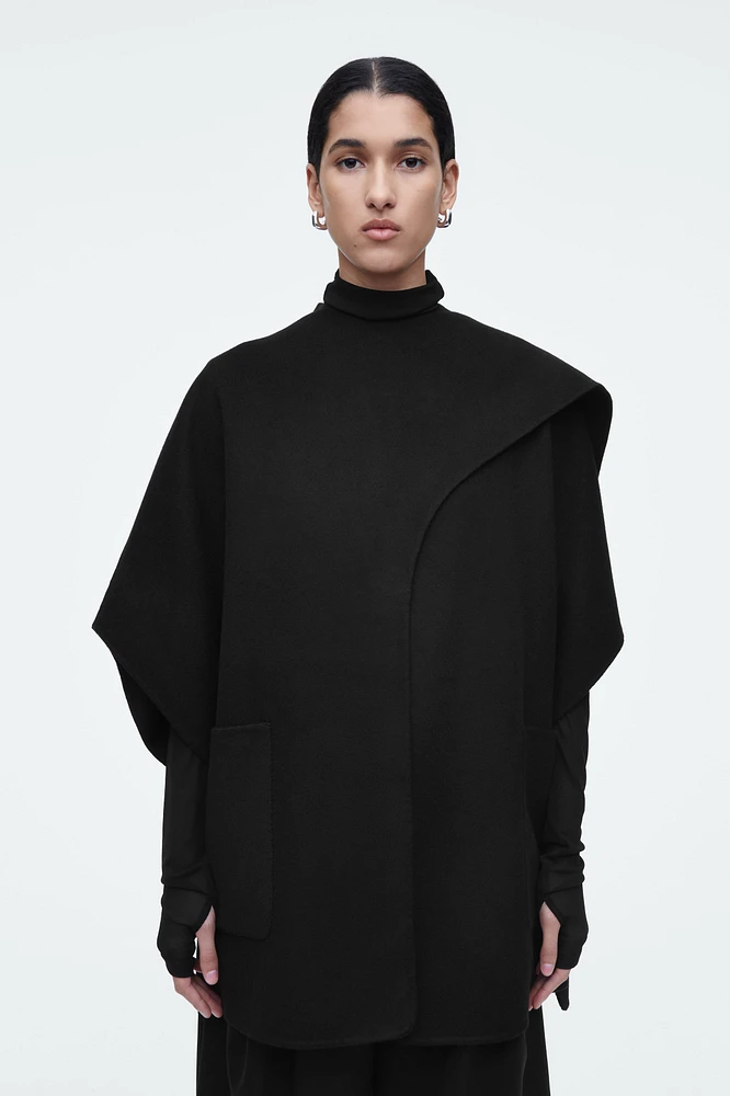 Cos SCARF-DETAIL DOUBLE-FACED WOOL CAPE | King's Cross