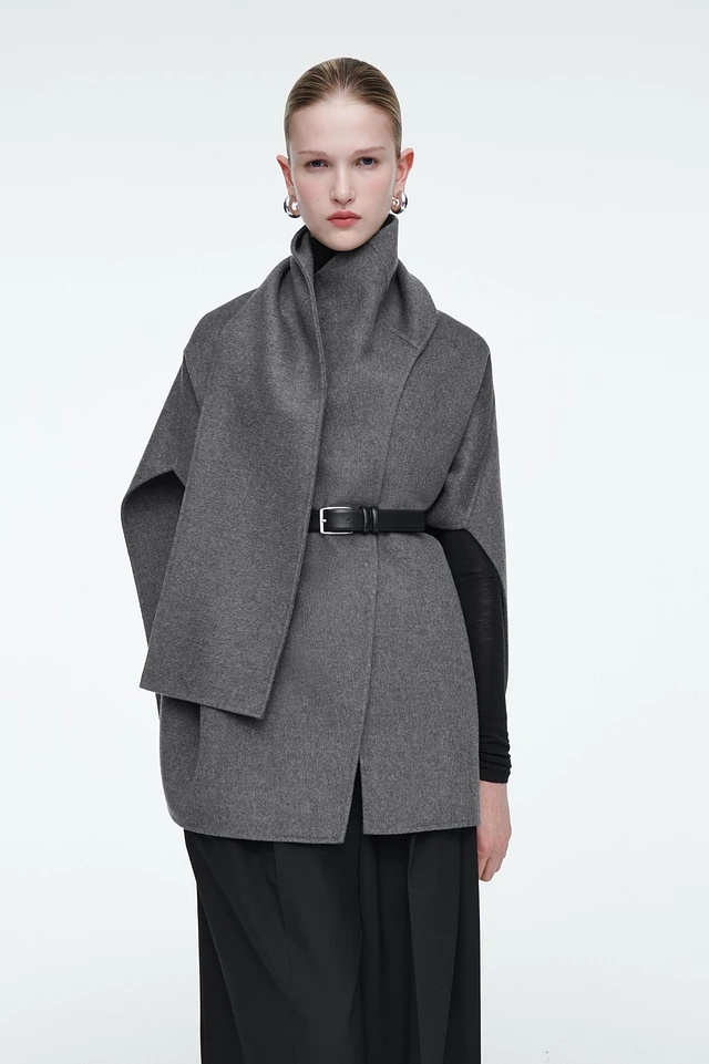 COS Knitted Wool Bomber Jacket in GREY | endource