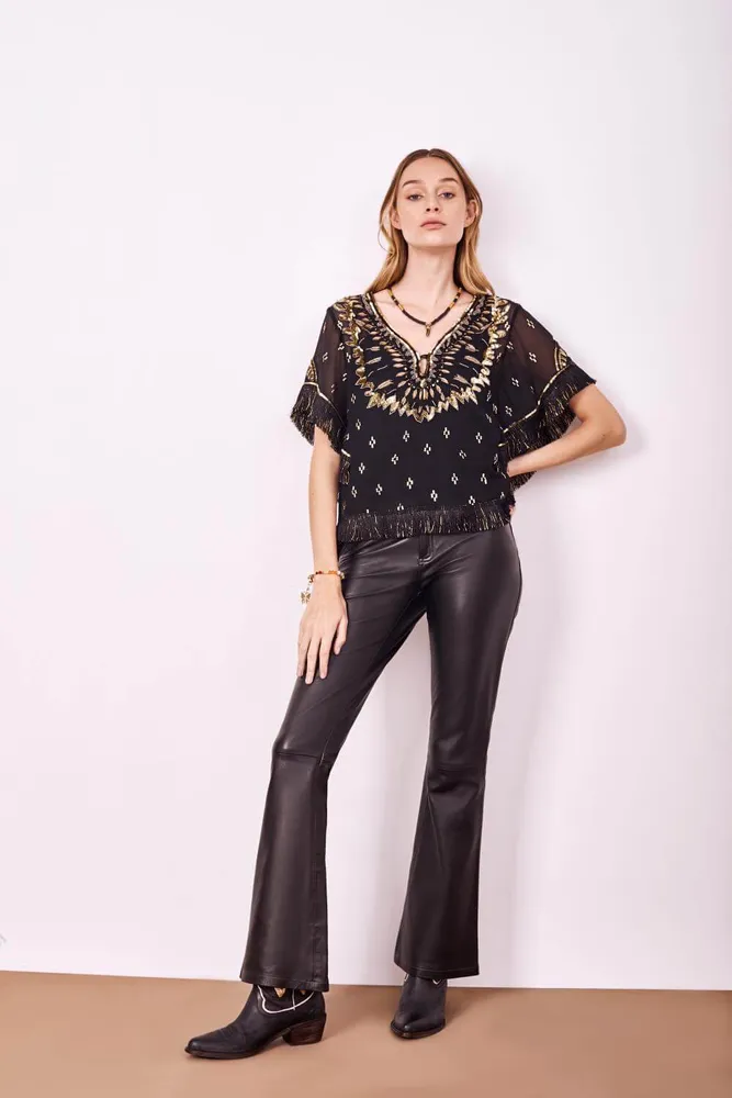 Callisto velvet clearance swing blouse