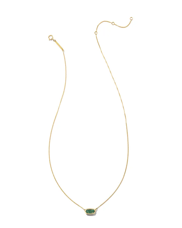 Kendra Scott Lisa 14k Yellow Gold Pendant Necklace in Emerald
