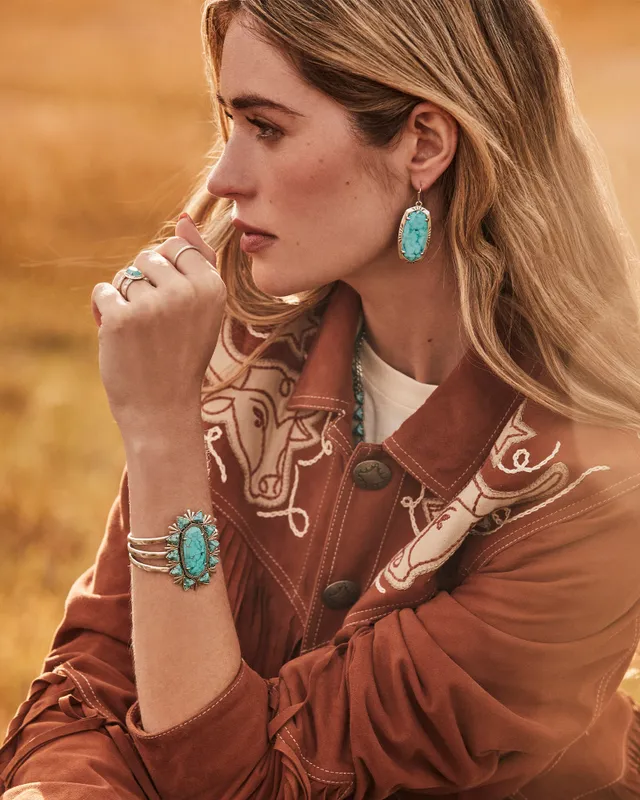 Kendra Scott Havana Vintage Silver Cuff Bracelet in Variegated