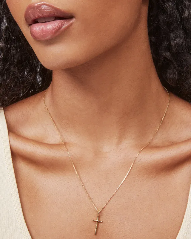 Kendra Scott Cross Charm Pendant Necklace 18k Gold Vermeil The