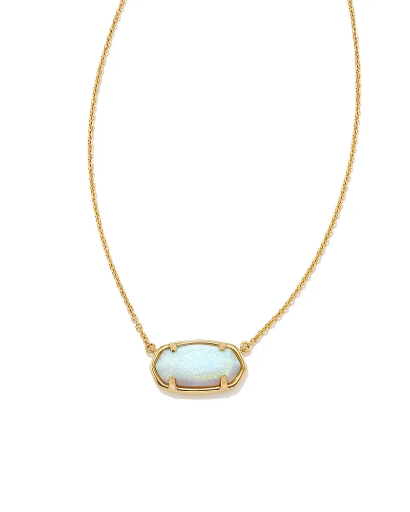 Elisa silver pendant necklace in white kyocera opal shop