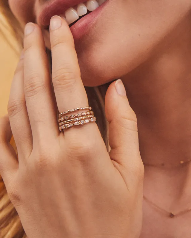 Kendra Scott Astrid 14k Yellow Gold Ring White Diamond The