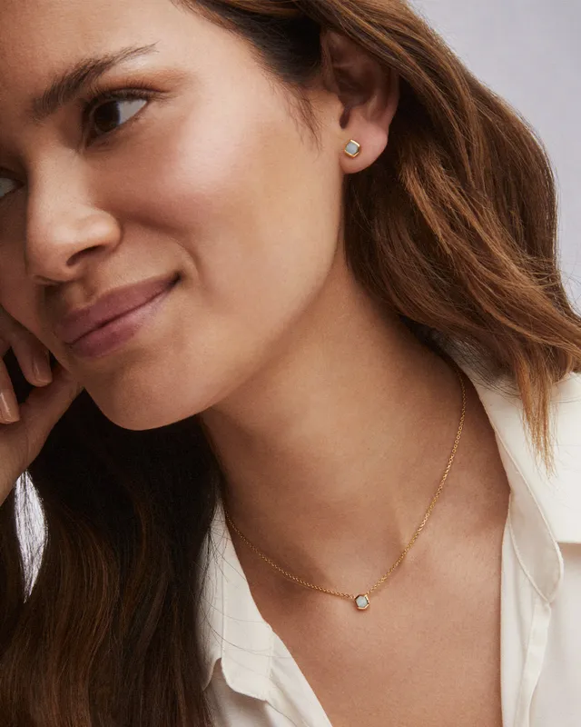 Kendra Scott Davie 18k Gold Vermeil Pendant Necklace in Aquamarine