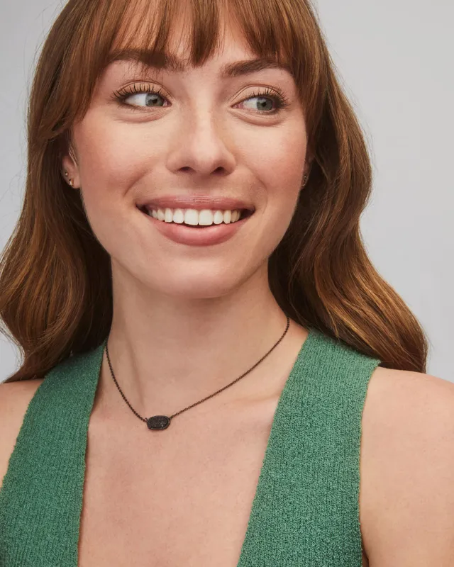 Kendra Scott Elisa Pendant Necklace in Black Drusy The Summit at