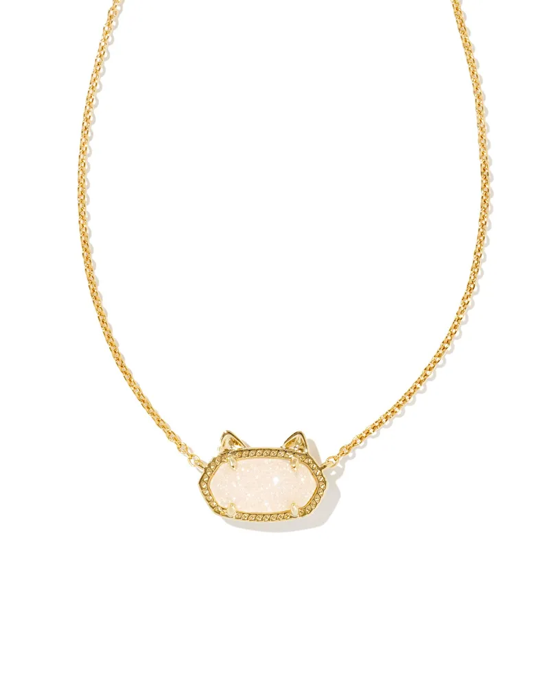 Elisa rose gold pendant on sale necklace in iridescent drusy